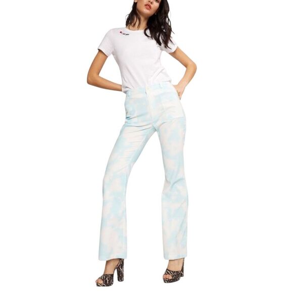 Cynthia Rowley Pants - Cynthia Rowley James Tie-Dye Flare Pants In Sky, 0